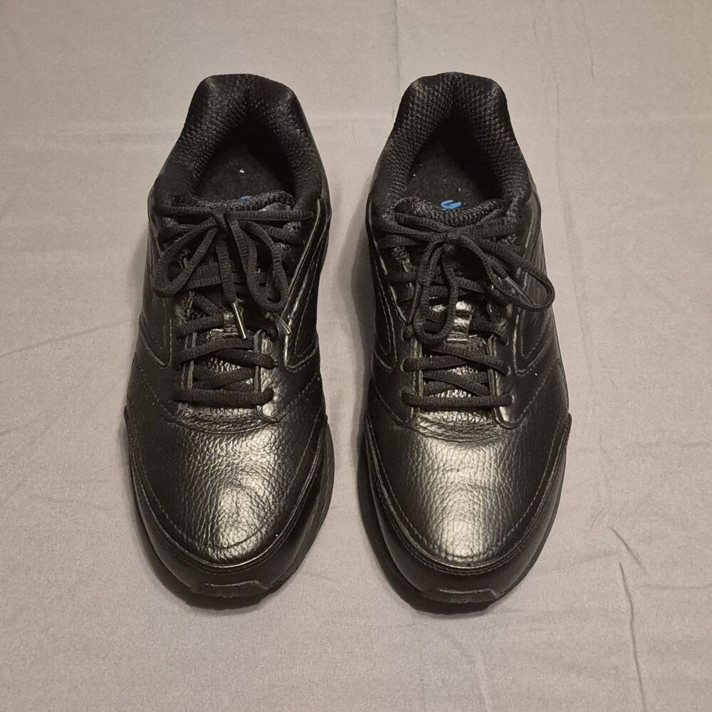 Brooks Addiction Walker Men Size 9 Wide Black Leather Shoes Sneakers 1100392E001